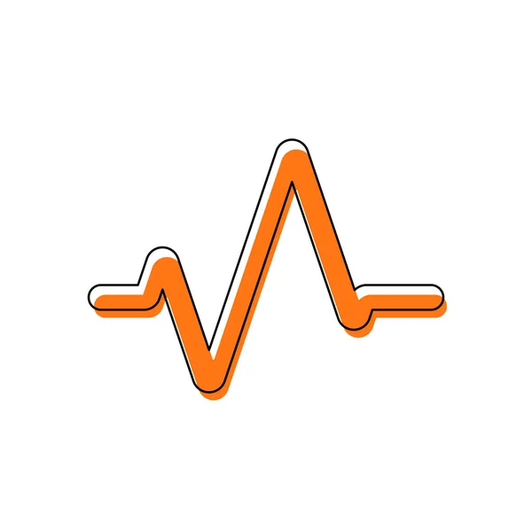 Icône Impulsion Simple Icône Isolée Composée Contour Mince Noir Orange — Image vectorielle