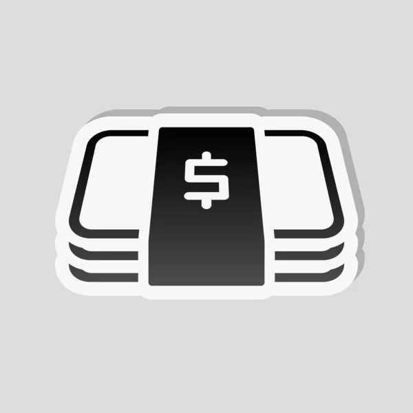 Pack Dollar Money Vouchers Business Icon Sticker Style White Border — Stock Vector