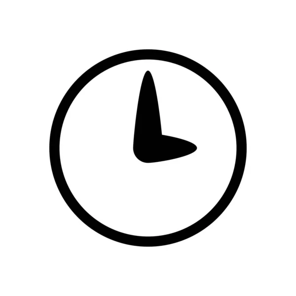 Icono Simple Del Reloj Icono Negro Sobre Fondo Blanco — Archivo Imágenes Vectoriales