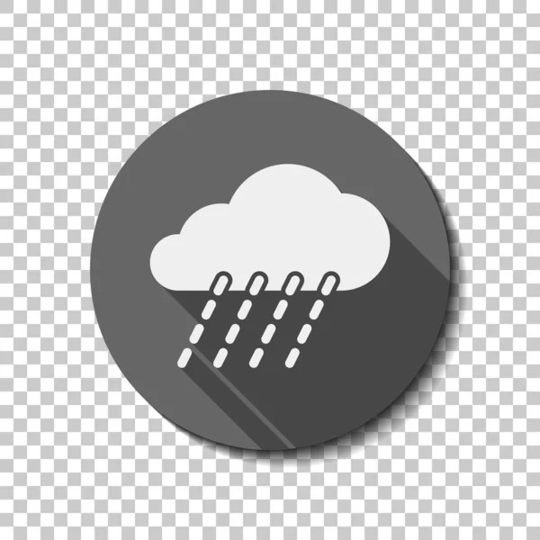 Lluvia Icono Del Tiempo Icono Plano Blanco Con Sombra Larga — Archivo Imágenes Vectoriales