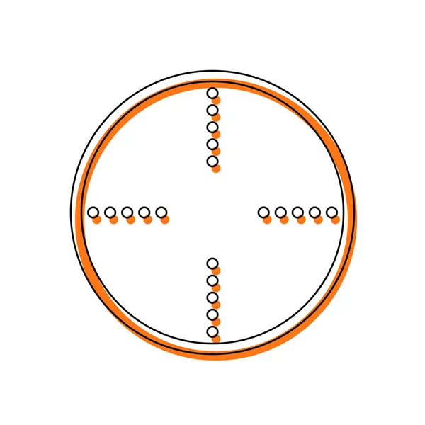 简单的目标图标 由黑色薄轮廓和橙色组成的独立图标在不同的图层上移动填充 白色背景 — 图库矢量图片
