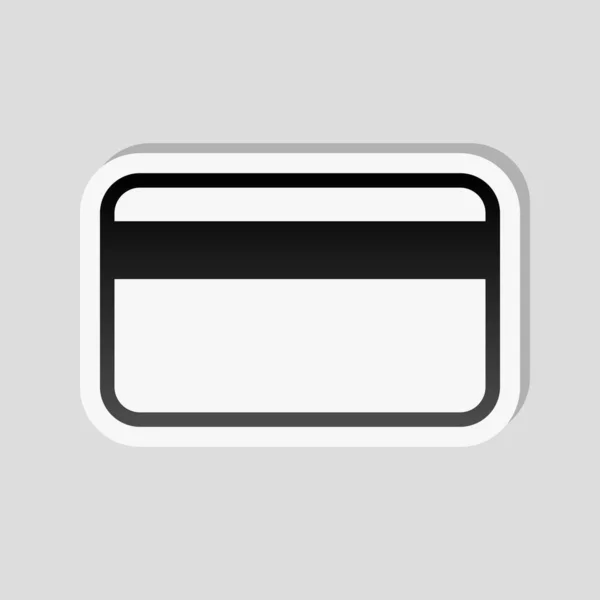 Eenvoudige Creditcard Pictogram Sticker Stijl Met Witte Rand Eenvoudige Schaduw — Stockvector