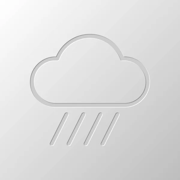 Bulut Yağmur Hava Basit Simgesi Doğrusal Tarzı Kağıt Tasarımı Düzenlenen — Stok Vektör