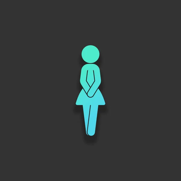 Silhouette Féminine Icône Femme Concept Logo Coloré Avec Ombre Douce — Image vectorielle