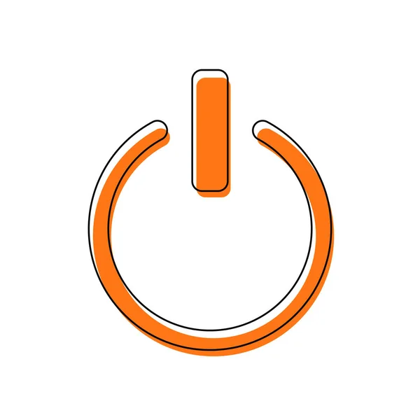 Stänga Makt Isolerade Ikonen Bestående Svart Tunn Kontur Och Orange — Stock vektor
