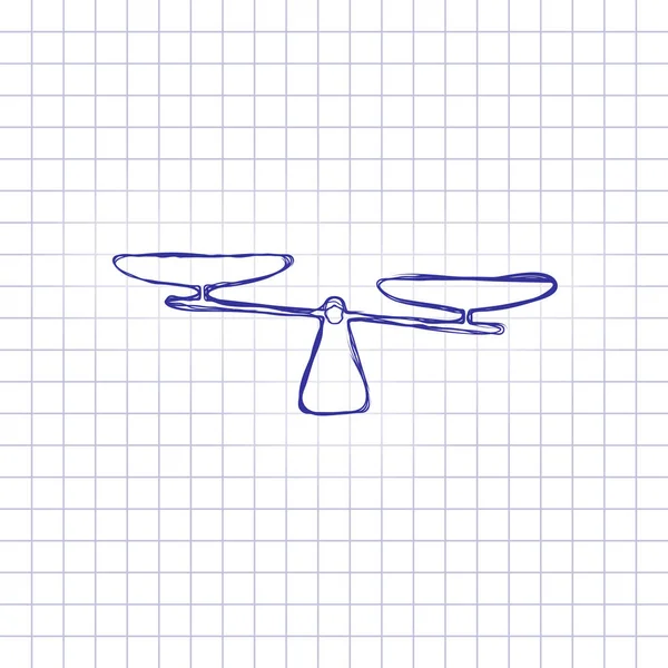 Sziluettjét Skála Egyszerű Szimbólum Kézzel Rajzolt Kép Papírlap Kék Tintával — Stock Vector