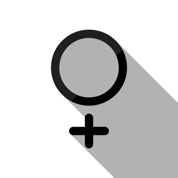 Symbole Genre Symbole Linéaire Icône Femmes Simples Objet Noir Avec — Image vectorielle