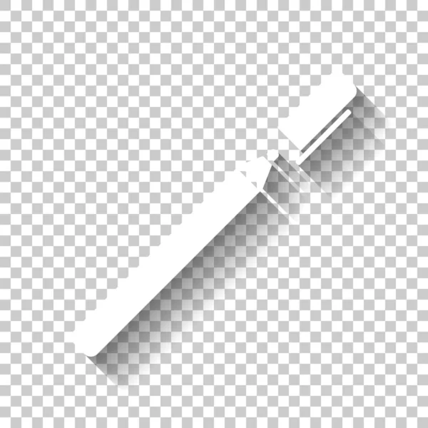 Ручка Маркер Белый Значок Тенью Прозрачном Фоне — стоковый вектор