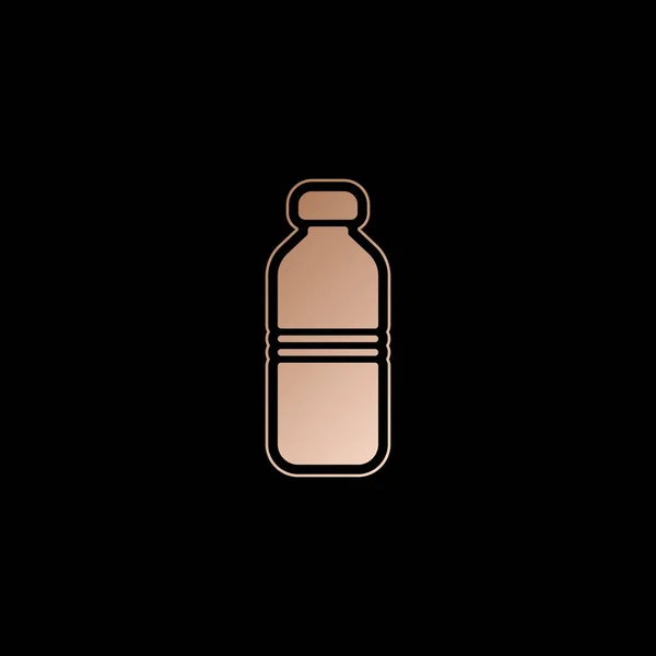 シンプルなアイコン 水のボトル 黒の背景に赤のゴールド スタイル — ストックベクタ