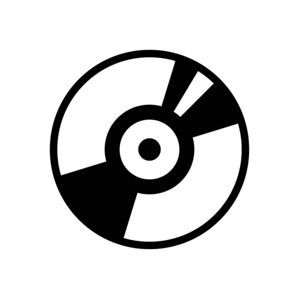 Vintage Vinyl Audio Disc Player Simple Icon Music Logo Black — Stock Vector