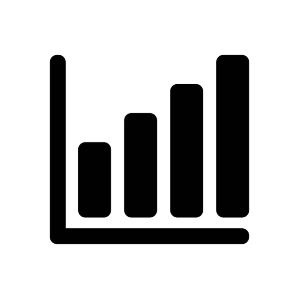 增长的图形线图标 白色背景上的黑色图标 — 图库矢量图片
