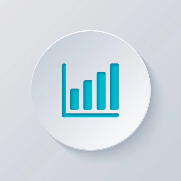 Büyüyen Grafik Hat Simgesi Gri Mavi Katmanları Ile Daire Kes — Stok Vektör