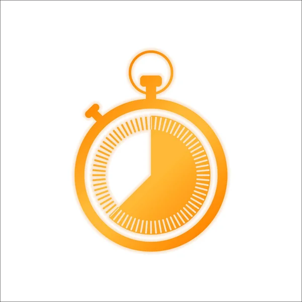 Χρονόμετρο Απλή Εικόνα Πορτοκαλί Σημάδι Χαμηλό Φωτισμό Λευκό Φόντο — Διανυσματικό Αρχείο