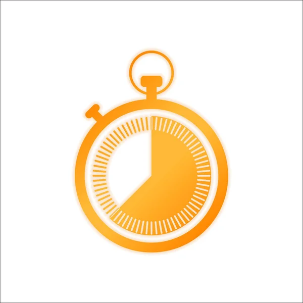 Stopwatch Simple Icon Orange Sign Low Light White Background — Stock Vector