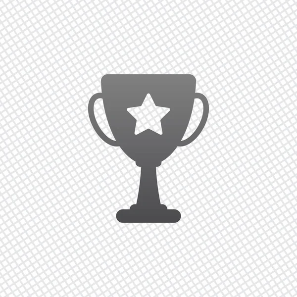 Copa Campeones Con Estrella Icono Simple Sobre Fondo Rejilla — Vector de stock