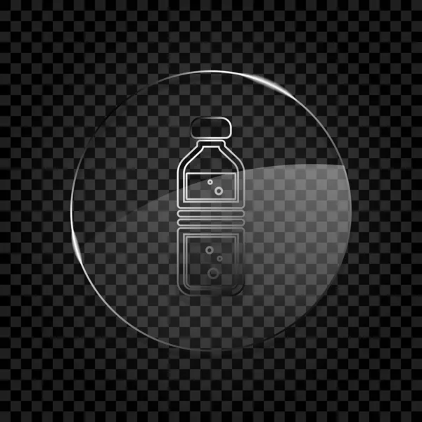 Láhev Vody Bublinkami Jednoduchý Jednoduchý Ikona Ikona Kruhu Skleněné Bublině — Stockový vektor