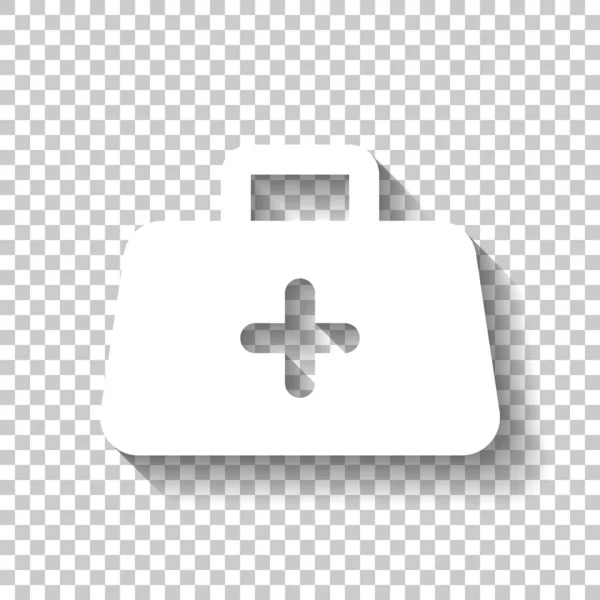 Κουτί Πρώτων Βοηθειών Απλό Εικονίδιο Λευκό Εικονίδιο Σκιάς Διαφανές Φόντο — Διανυσματικό Αρχείο
