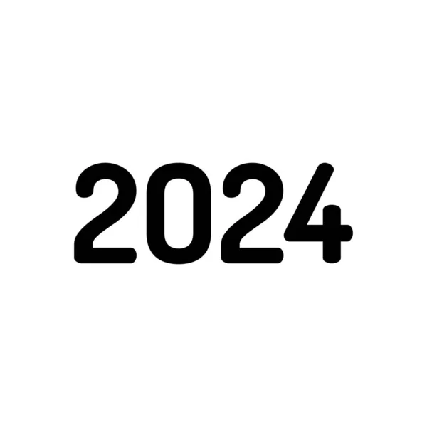 2024 数字アイコン 明けましておめでとう — ストックベクタ