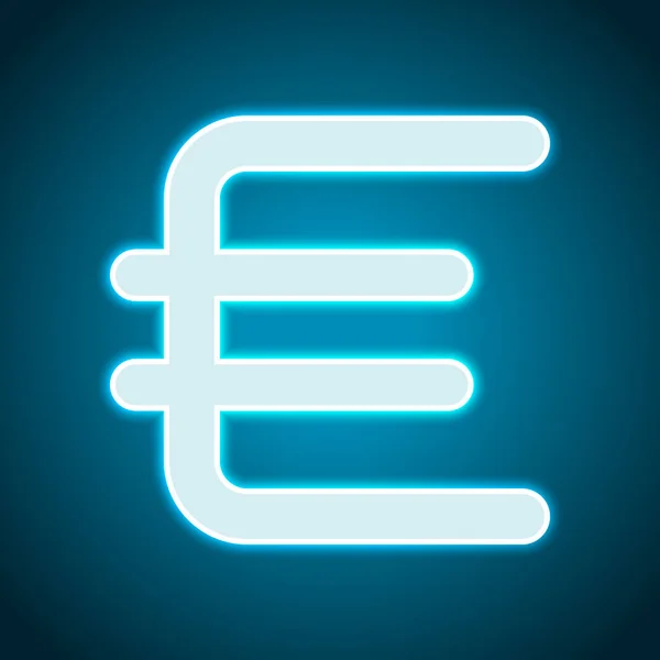 Symbol Eura Jednoduché Ikony Neon Styl Světelné Dekorace Ikona Jasný — Stockový vektor