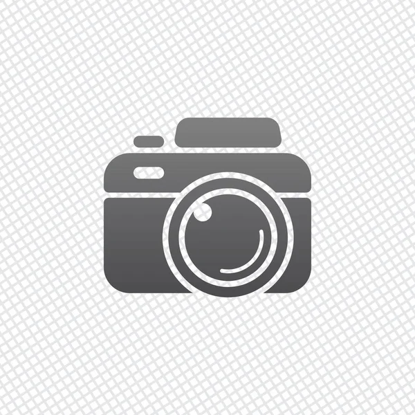 Câmera Fotográfica Ícone Simples Fundo Grelha — Vetor de Stock