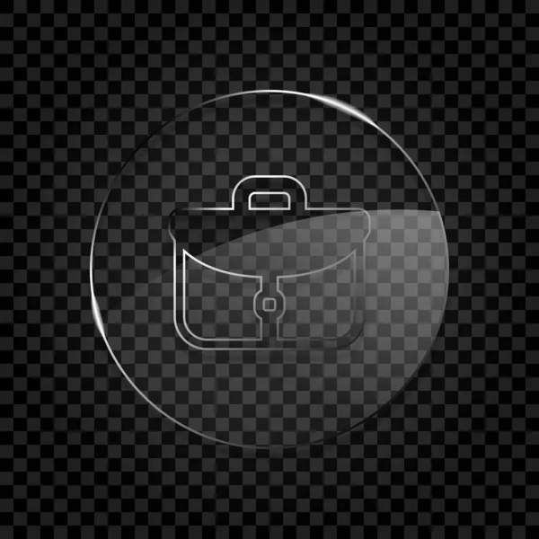 Aktovka Office Bag Ikona Kruhu Skleněné Bublině Tmavé Průhledné Mřížky — Stockový vektor