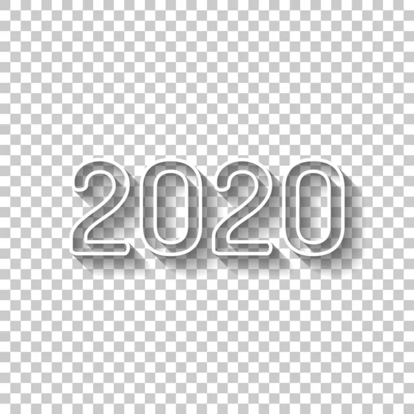 2020 아이콘입니다 받으세요 그림자와 — 스톡 벡터