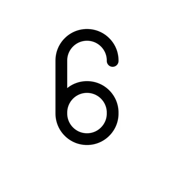 Number Six Numeral Simple Letter — Stock Vector