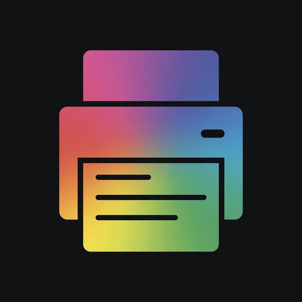 Drucker Und Papier Regenbogenfarbe Und Dunkler Hintergrund — Stockvektor