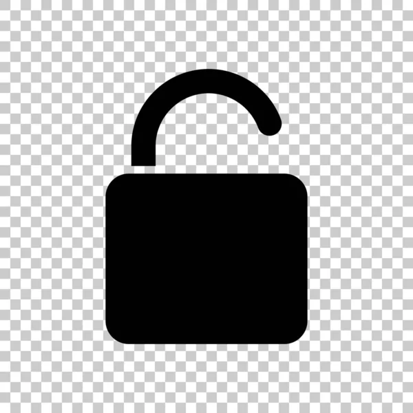 Ícone Desbloqueio Ícone Preto Fundo Transparente —  Vetores de Stock