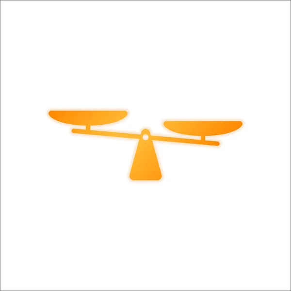 Silhouet Van Schaal Eenvoudig Symbool Oranje Ondertekenen Met Weinig Licht — Stockvector