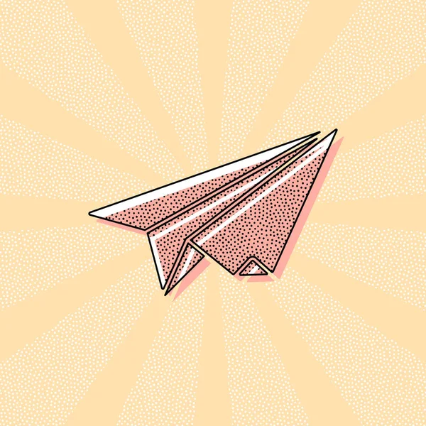 Aereo Carta Aliante Origami Tipografia Retrò Vintage Con Effetto Stampa — Vettoriale Stock