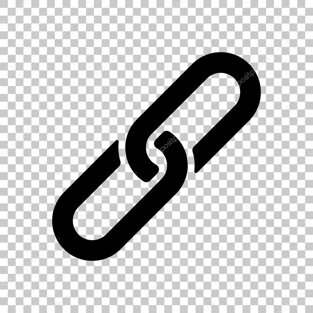 Link icon. Hyperlink chain symbol. Simple icon. On transparent background.