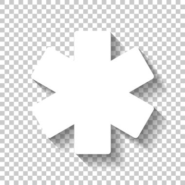 Hayat yıldızı. Gölge şeffaf arka plan üzerinde beyaz simgesi