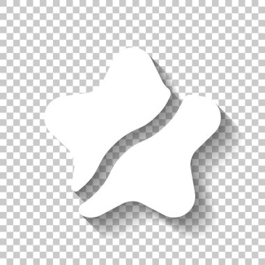 Yıldız simgesi kırık. Oranı, favori değil, aksine iptal. Gölge şeffaf arka plan üzerinde beyaz simgesi