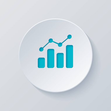 Grapgic finans, büyümek. Gri ve mavi katmanları ile daire kes. Kağıt tarzı