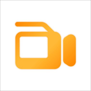 Video kamera ile perde. Portakal işareti beyaz arka plan üzerinde düşük ışık ile