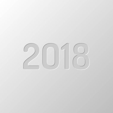 2018 sayı simgesi. Yeni Yılınız Kutlu Olsun. Kağıt tasarımı. Düzenlenen sembolü. Çekirdeksiz stili