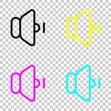 güç dk kutsal kiþilerin resmi. Cmyk simgeleri şeffaf arka plan üzerinde renkli dizi