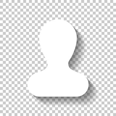 Basit siluet bir adam. Gölge şeffaf arka plan üzerinde beyaz simgesi