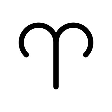 Astrolojik işaret. Koç basit simgesi. Beyaz arka planda siyah