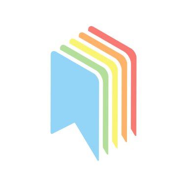 basit yer imi simgesi. Beyaz arka plan üzerinde renkli izometrik simgeler yığını