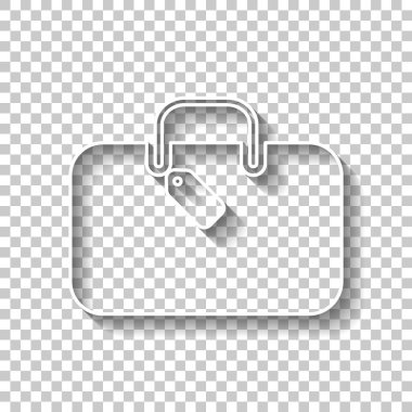 seyahat çantası, Bagaj, dava. Gölge şeffaf arka plan üzerinde beyaz anahat işaretiyle