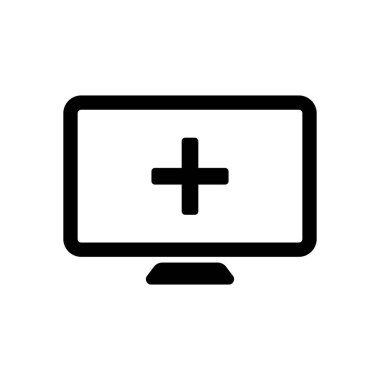 bilgisayar ve çapraz tıbbi, tıbbi bir site. basit simgesi