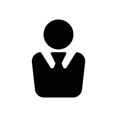 iş adamı simgesi. Beyaz arka planda siyah simgesi