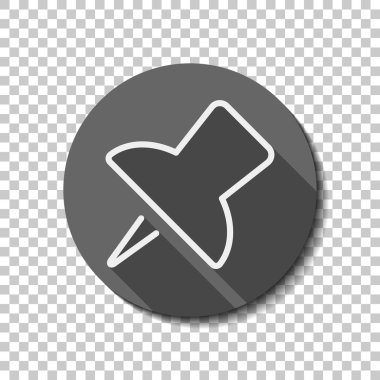 Basit bir itme. Doğrusal simgesi, ince anahat. düz simgesi, uzun gölge, daire, şeffaf ızgara. Rozet veya etiket stili