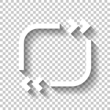 Metin teklif Meydanı. Basit simgesi. Gölge şeffaf arka plan üzerinde beyaz simgesi