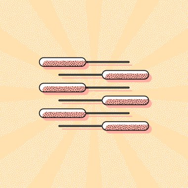 Çift piyano klavye simgesi. Düet. Rekabet, dikey görünüm. Retro Vintage tipografi ofset baskı etkisi ile. Çizgi roman pop sanat arka plan ile nokta poster