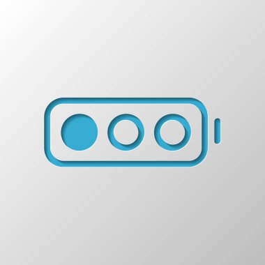 Basit pil, düşük düzeyde. Kağıt tasarımı. Gölge ile düzenlenen sembolü