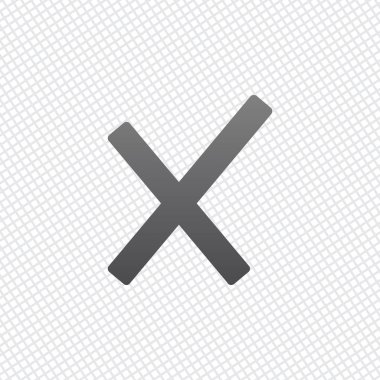 Yanlış işareti simgesi. Kılavuz arka plan üzerinde