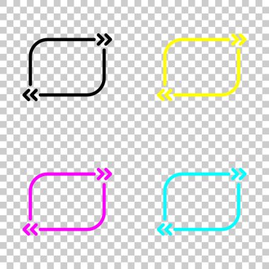 Metin teklif dikdörtgen. Basit simgesi. Cmyk simgeleri şeffaf arka plan üzerinde renkli dizi